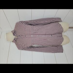J Crew size 4 brown & white plaid "boy" button down shirt